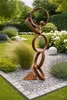 Moderne Garten Skulptur Metall Rostoptik 93 cm – Abstrakte Produktbild-Vorschau 2