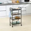 SUGIFT Küchenwagen Beistellwagen, Stahl, Schwarz Produktbild-Vorschau 3