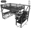 ELANDEPOT Łóżko na antresoli 140 × 200 cm czarny Podgląd zdjęcia produktu 8