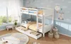 Cama nido de 90x200 cm para niños, color blanco, divisible Vista previa de la imagen del producto 17
