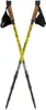 A pair of yellow and black Nordic walking poles crossed over each other against a white background. Náhľad obrázku produktu