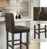 Tabouret de bar en cuir synthétique - marron antique, Lot Voir les images du produit 4