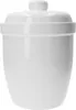 A white ceramic jar with a lid, isolated on a white background. Produktbild-Vorschau