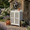 Relaxdays Pflanztisch mit Unterschrank, Holz, Eisen Produktbild-Vorschau 5