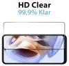 A screen protector is shown over a smartphone screen. Produktbild-Vorschau