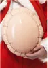 A person wearing a Santa costume is holding an inflatable belly. Produktbild-Vorschau