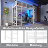 A loft bed with a desk and storage, set up in a room with blue LED lighting. Náhled obrázku produktu