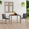 Gartenstühle mit Kissen 2 Stk. Poly Rattan Grau Produktbild-Vorschau 2