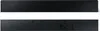 A top-down view of a black soundbar, with a separate image below showing the underside of the soundbar. Produktbild-Vorschau
