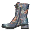 Laura Vita Damen Stiefelette Leder Blumen Muster Produktbild-Vorschau 6