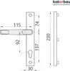 KOTARBAU® Drückerpaar 92mm mit Langem Schild Weiß für Produktbild-Vorschau 7
