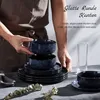 Homikit Set di stoviglie in gres da 18 pezzi Universe Blue, Anteprima dell’immagine prodotto 6