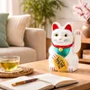 Glückskatze - Maneki-neko - Winkekatze - 18 cm - weiß Produktbild-Vorschau 10