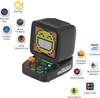 A black Divoom Ditoo Pro Bluetooth speaker with a pixel art display and colorful keyboard keys, surrounded by icons representing its features. Náhled obrázku produktu
