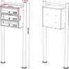 Wiltec 3 systém poštových schránok biely 513 x 270 x 1150 Náhľad obrázku produktu 2