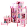 Puppenhaus rosa DIY 4 Ebenen von Möbeln Produktbild-Vorschau 15