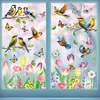 9pcs Fensteraufkleber, Tulpen, Schmetterlinge, Blumen und Produktbild-Vorschau 2