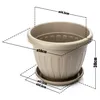 BigDean 50cm Blumentopf mit Untersetzer rund Mocca - Produktbild-Vorschau 3