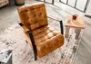 MASSIVMOEBEL24 Sessel Echtleder 64x76x83 cognac IRON LABEL Produktbild-Vorschau 1