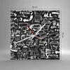 Wanduhr - Quadrat - Glasuhr - Graffiti modern - 30x30cm - Produktbild-Vorschau 3