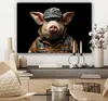 MuchoWow® - Leinwandbilder - Schwein - Porträt - Schwarz - Produktbild-Vorschau 7
