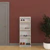 Furni24 Metall Schuhschrank Weiß schmal – Schuhkipper mit 4 Produktbild-Vorschau 7