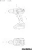 Technical drawing with dimensions of a cordless drill. Produktbild-Vorschau