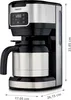 A side view of a silver and black coffee maker with a digital display and a thermal carafe. Produktbild-Vorschau
