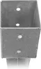 A close-up, black and white image of a metal post anchor with three visible holes. Produktbild-Vorschau