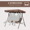 Outsunny Hollywoodschaukel Gartenschaukel 3-Sitzer mit Dach Produktbild-Vorschau 6