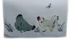Nappe brodée avec un motif de poulets, 85 x 85 cm Voir les images du produit 2