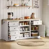 okwish Isola da cucina Mobile da cucina con 5 cassetti e 2 Anteprima dell’immagine prodotto 1