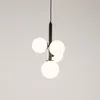 Lampa wisząca dekoracyjna czarna nowoczesna 4 szklane białe Podgląd zdjęcia produktu 6
