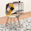 Patchwork chaise en bois et tissu pour cuisine bar Voir les images du produit 7