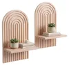 Relaxdays Wandregal, 2er Set, HxBxT: 35 x 18 x 13 cm, Holz, Produktbild-Vorschau 1