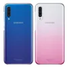 Two Samsung phone cases, one blue and one pink gradient, are shown side-by-side against a white background. Produktbild-Vorschau