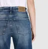 Close-up of the back of blue denim jeans. Produktbild-Vorschau