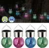 LED Solarleuchte Crackle 4er Set pink blau hellgrün 9x13cm Produktbild-Vorschau 1