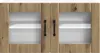 A close-up front view of a wooden kitchen cabinet with two glass doors. Náhľad obrázku produktu