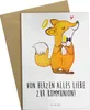 Mr. & Mrs. Panda Grußkarte Fuchs Kommunion - Weiß - Produktbild-Vorschau 1