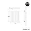 Technical drawing with dimensions and specifications for a radiator. Anteprima dell’immagine prodotto