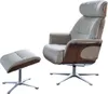 KAWOLA Sessel TOSAR Relaxsessel drehbar Leder grau mit Produktbild-Vorschau 1