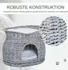 PawHut Rattan Weidenkorb für Katzen Katzenhütte mit 2 Produktbild-Vorschau 4