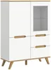 Highboard "Hygge" weiß und Eiche Vitrine skandinavisch 100 Produktbild-Vorschau 6