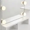 Relaxdays Schminktafel, met LED-spiegel en opbergruimte, Productafbeelding-voorbeeld 9