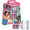 A product box for a children's nail art kit, featuring illustrations of girls and nail polish bottles. Anteprima dell’immagine prodotto