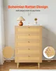 SucceBuy Rattankommode mit 5 Schubladen, Metallgriffen und Produktbild-Vorschau 4