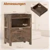 COSTWAY Nachttisch mit LEDs & Ladestation, Beistelltisch Produktbild-Vorschau 7