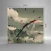 Wanduhr - Quadrat - Glasuhr - Rot Flugzeug Berge - 40x40cm Produktbild-Vorschau 3