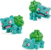 Three different views of a Mega Construx Pokemon Jumbo Bulbasaur building set. Produktbild-Vorschau